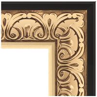 Зеркало Evoform Exclusive-G 107х80 BY 4208 с гравировкой в багетной раме - Барокко золото 106 мм — фото 3, Мебель для ванной