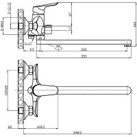 Смеситель для ванны ESKO Rio 31 универсальный Хром — фото 3, Смеситель для ванны