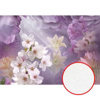 Фреска Ortograf Цветы 4333 Фактура бархат FX Флизелин (3,9*2,7) Сиреневый/Белый, Цветы — фото 1, Фрески