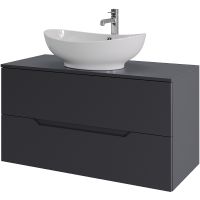 Тумба с раковиной Orange Line 100 Li-100TugMDF+B08-585W подвесная Графит матовый — фото 7, Тумбы с раковиной