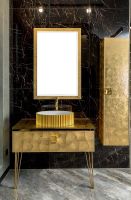 Тумба под раковину Boheme Armadi Art Lucido 100 770-100-Foil подвесная Поталь — фото 3, Мебель для ванной