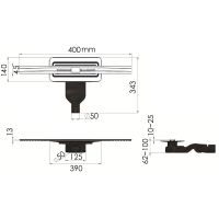 Душевой лоток Berges Simpel 600 090111 с решеткой Хром матовый — фото 10, Душевые лотки