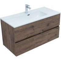 Тумба под раковину Aquanet Алвита New 100 334188 подвесная Дуб веллингтон табак — фото 2, Тумбы под раковину