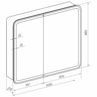 Зеркальный шкаф Континент Elliott LED 100 МВК031 с подсветкой Белый — фото 11, Зеркальные шкафы в ванную