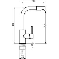 Смеситель для раковины Ростовская Мануфактура Сантехники SUS124-001F-3 Нержавеющая сталь — фото 6, Смесители