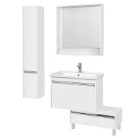 Тумба под раковину Aquaton Капри 80 1A230201KP010 подвесная Белая глянцевая — фото 10, Тумбы под раковину