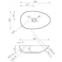 Раковина-чаша Abber Stein 60 AS2615 Белая матовая — фото 4, Раковины накладные