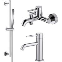 Комплект смесителей Aquatek Европа AQ1330CR Хром — фото 1, Готовые комплекты для ванной комнаты