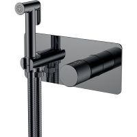 Гигиенический душ со смесителем Boheme Stick 127-SGM.4 Оружейная сталь глянцевая — фото 1, Душевое оборудование. Душевая программа