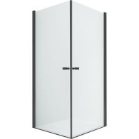 Душевой уголок New Trendy New Soleo Black 2D 100х100 D-0232A/D-0232A профиль Черный стекло прозрачное — фото 1, Душевые уголки