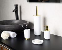 Стакан для зубных щеток Ridder Alba 2015141 Золото Белый — фото 2, Мыльницы