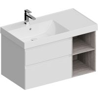 Тумба под раковину Kerama Marazzi Cubo 90 L CUB.90Lh\WHT.M подвесная Белая матовая Дерево — фото 2, Тумбы под раковину