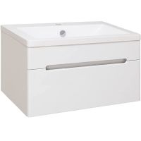 Тумба под раковину Runo Парма 75 00000001140 подвесная Белая — фото 1, Тумбы под раковину