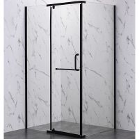 Душевой уголок Veconi Rovigo RV-19B 100х80 RV19B-10080-01-C6 профиль Черный матовый стекло прозрачное — фото 2, Прямоугольные душевые уголки