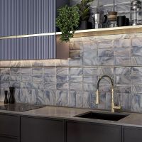 Керамическая плитка Kerama Marazzi Сеттиньяно синий грань глянцевый 19076 настенная 9,9х20 см — фото 2, Керамическая плитка