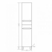 Шкаф пенал СанТа Лондон 40 Белый — фото 3, Пеналы для ванной комнаты