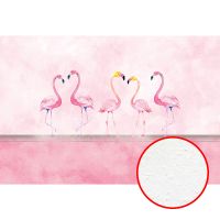 Фреска детская Ortograf Детские 33751 Фактура бархат FX Флизелин (4*2,7) Розовый, Птицы — фото 1, Фрески