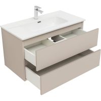 Тумба под раковину Aquanet Вега 2.0 90 337944 подвесная Бежевая — фото 6, Мебель для ванной