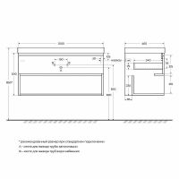 Тумба под раковину BelBagno Kraft 100 KRAFT-1000-1C-SO-RT подвесная Rovere Tabacco — фото 21, Тумбы под раковину