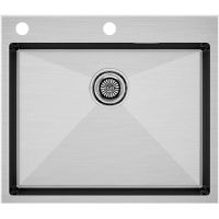 Кухонная мойка Paulmark Kroner-Edge 59 PM775951-BS Брашированная сталь — фото 1, Кухонные мойки
