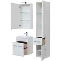 Шкаф пенал Aquanet Августа 35 210016 Белый — фото 6, Пеналы для ванной комнаты