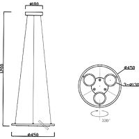 Товар: Подвесной светильник Crystal Lux CLT 027C3 D450 BL Черный - фото 3 Подвесной светильник Crystal Lux CLT 027C3 D450 BL Черный — фото 3, Подвесные светильники