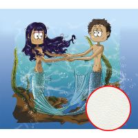 Фреска детская Ortograf Детские 20940 Фактура флок FLK Флизелин (3,1*2,7) Голубой/Бежевый, Люди — фото 1, Фрески