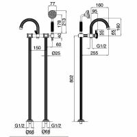 Смеситель для ванны Cezares Aphrodite APHRODITE-VDP-01-Sw Хром с кристаллами Swarovski — фото 2, Смесители