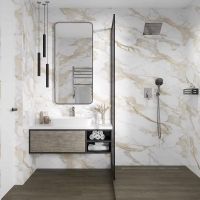 Керамогранит Ceradim Calacatta Fairy Gold бежевый полированный 60х60 см — фото 9, Керамогранит