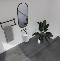 Раковина Abber Stein 42 AS2624 Белая матовая — фото 3, Раковины подвесные