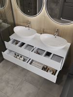 Тумба с раковиной Orange Otto 130 Ot-130TuMDF+G56 Белая — фото 3, Тумбы с раковиной