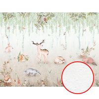 Фреска детская Ortograf Little Friends 34357 Фактура бархат FX Флизелин (4*3) Бежевый/Зеленый, Животные — фото 1, Фрески