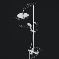 Душевая система AM.PM Like F0780564 с термостатом Хром — фото 18, Душевые стойки