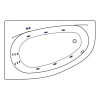 Акриловая ванна Excellent Kameleon 170x110 L WAEX.KML17.LINE.GL с гидромассажем — фото 6, Ванны