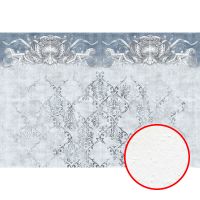 Фреска Ortograf Splendo 31766 Фактура бархат FX Флизелин (4*2,7) Белый/Синий, Орнамент — фото 1, Фрески