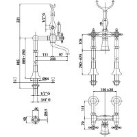 Товар: Смеситель для ванны Cezares Golf-VDP-02-Bi Бронза - фото 2 Смеситель для ванны Cezares Golf-VDP-02-Bi Бронза — фото 2, Смесители