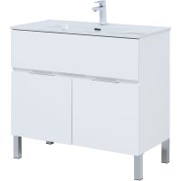 Тумба под раковину Aquanet Алвита New 90 303914 Белая матовая — фото 3, Мебель для ванной