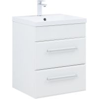 Тумба под раковину Aquanet Лукка 58 302396 подвесная Белая глянцевая — фото 1, Тумбы под раковину