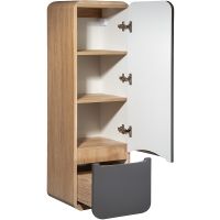 Товар: Шкаф пенал Runo Ницца 35 R 00-00002129 подвесной Дуб натуральный Графит - фото 2 Шкаф пенал Runo Ницца 35 R 00-00002129 подвесной Дуб натуральный Графит — фото 2, Пеналы для ванной комнаты