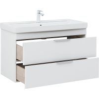 Тумба под раковину Aquanet Ирис new 100 339280 подвесная Белый глянец — фото 5, Мебель для ванной