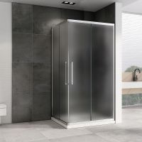 Душевой уголок Abber Schwarzer Diamant 120x80 AG02128MH профиль Хром стекло матовое — фото 1, Прямоугольные душевые уголки