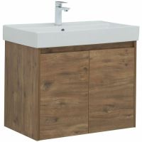 Тумба с раковиной Aquanet Nova Lite 75 302528 подвесная Дуб рустикальный — фото 1, Тумбы с раковиной