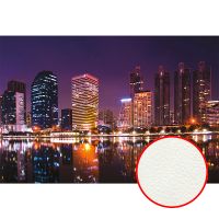 Фреска Ortograf Небоскребы 0998 Фактура флок FLK Флизелин (4*2,7) Фиолетовый/Черный/Оранжевый, Город арт-0998 (флок FLK) — фото 1, Фрески