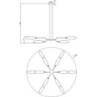 Люстра Maytoni Modern Ventura MOD012CL-12G Янтарная Золото матовое — фото 5, Люстры
