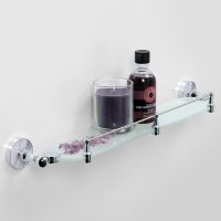 Стеклянная полка WasserKRAFT Aland K-8544 Хром — фото 2, Полки для ванной и душа