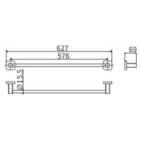 Полотенцедержатель CeramaLux Quadro 61908 Хром — фото 2, Полотенцедержатели