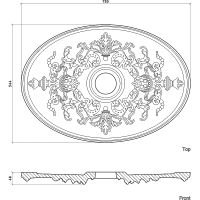 Розетка потолочная Европласт 1.56.041 785x48x544 мм — фото 3, Колонны