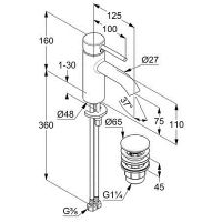 Смеситель для раковины Kludi Bozz Золото брашированное арт-38266N076 — фото 2, Смесители для раковины