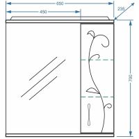 Зеркало со шкафом Stella Polar Фантазия 65 SP-00000225 с подсветкой Белое — фото 3, Зеркальные шкафы в ванную