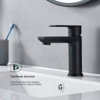 Смеситель для раковины Splenka Черный матовый арт-S05.10.06 — фото 4, Смесители для раковины